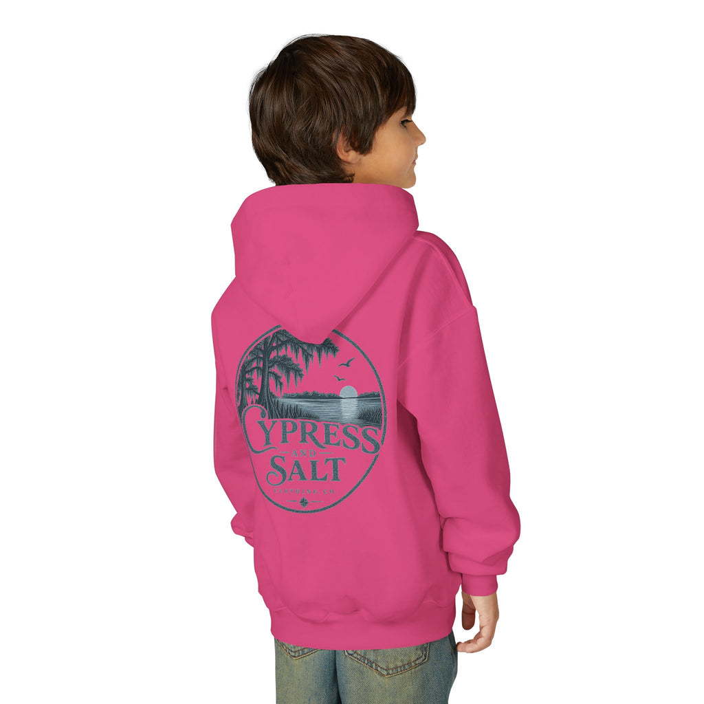 Cypress & Salt Youth Hoodie — Eastern Shore Beach Logo Pullover