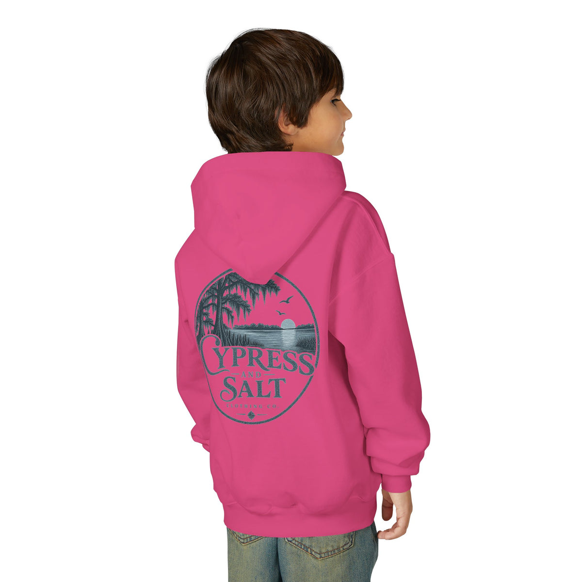 Cypress & Salt Youth Hoodie — Eastern Shore Beach Logo Pullover