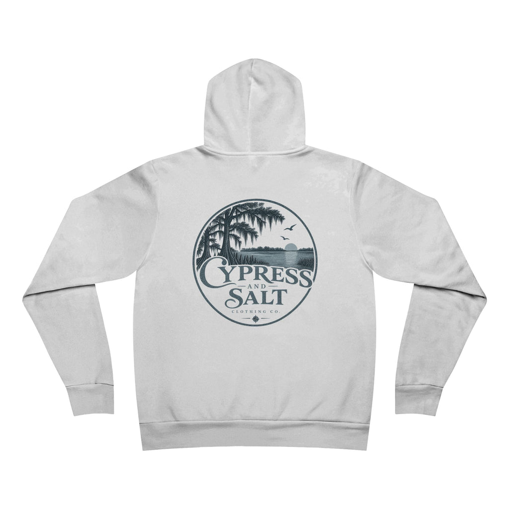 Cypress & Salt Pullover Hoodie – Coastal Vintage Surf Logo