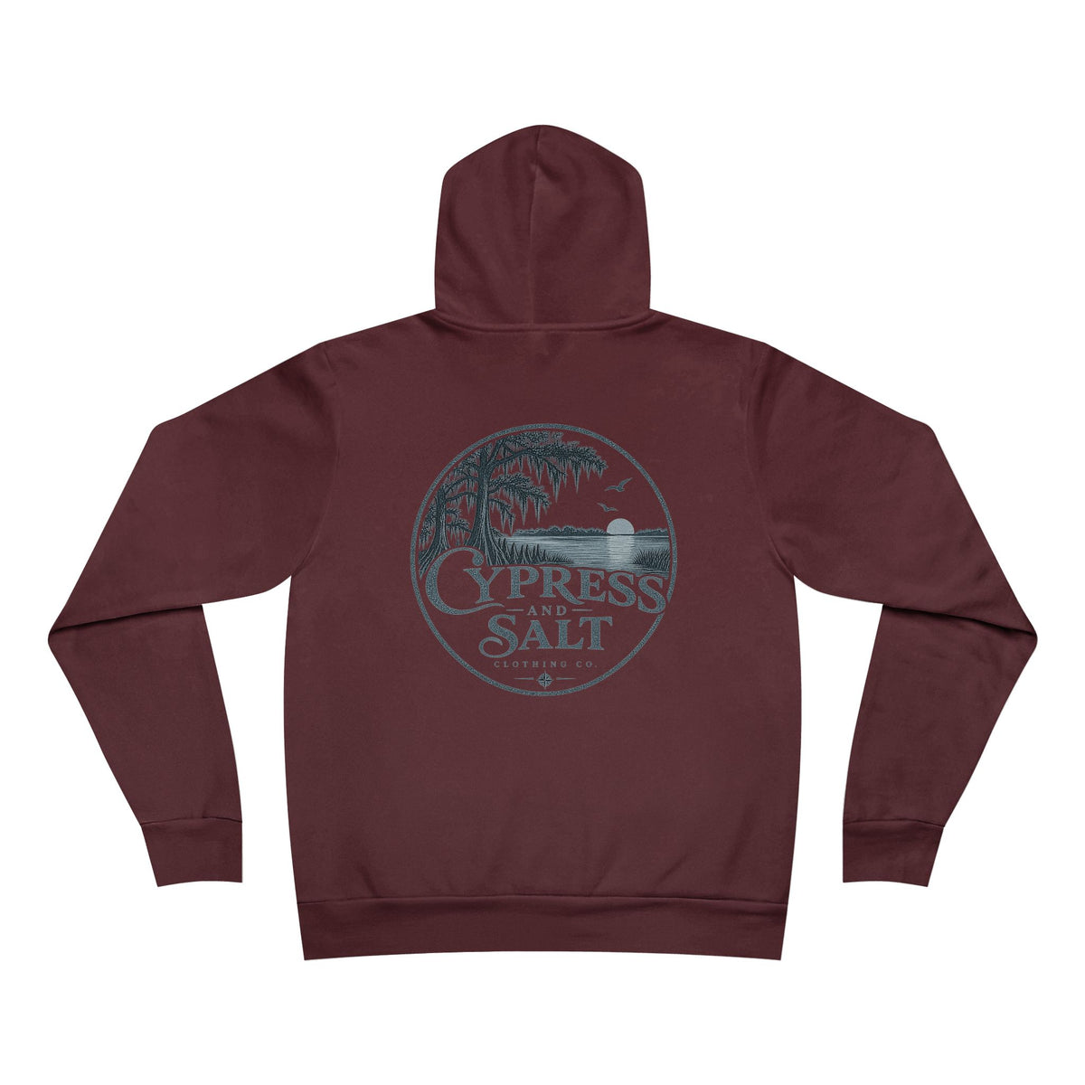 Cypress & Salt Pullover Hoodie – Coastal Vintage Surf Logo