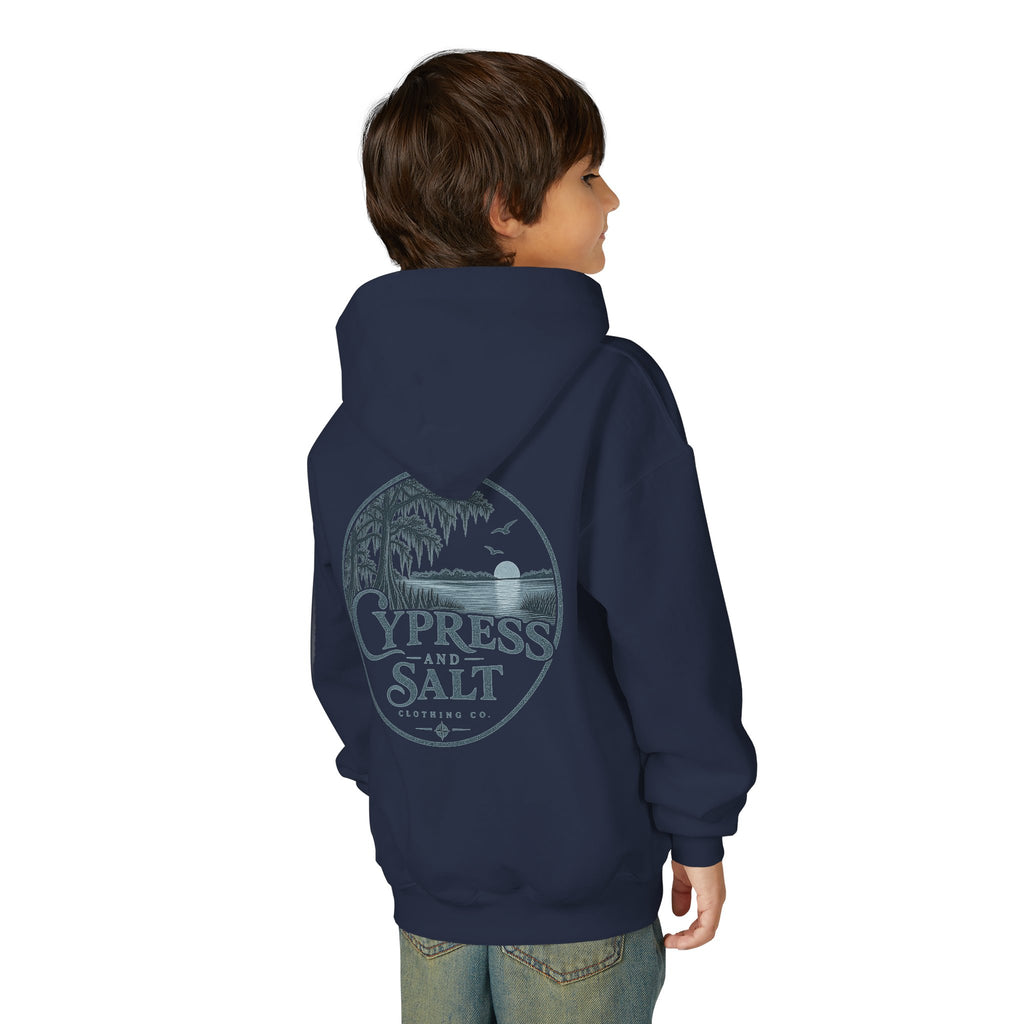 Cypress & Salt Youth Hoodie — Eastern Shore Beach Logo Pullover