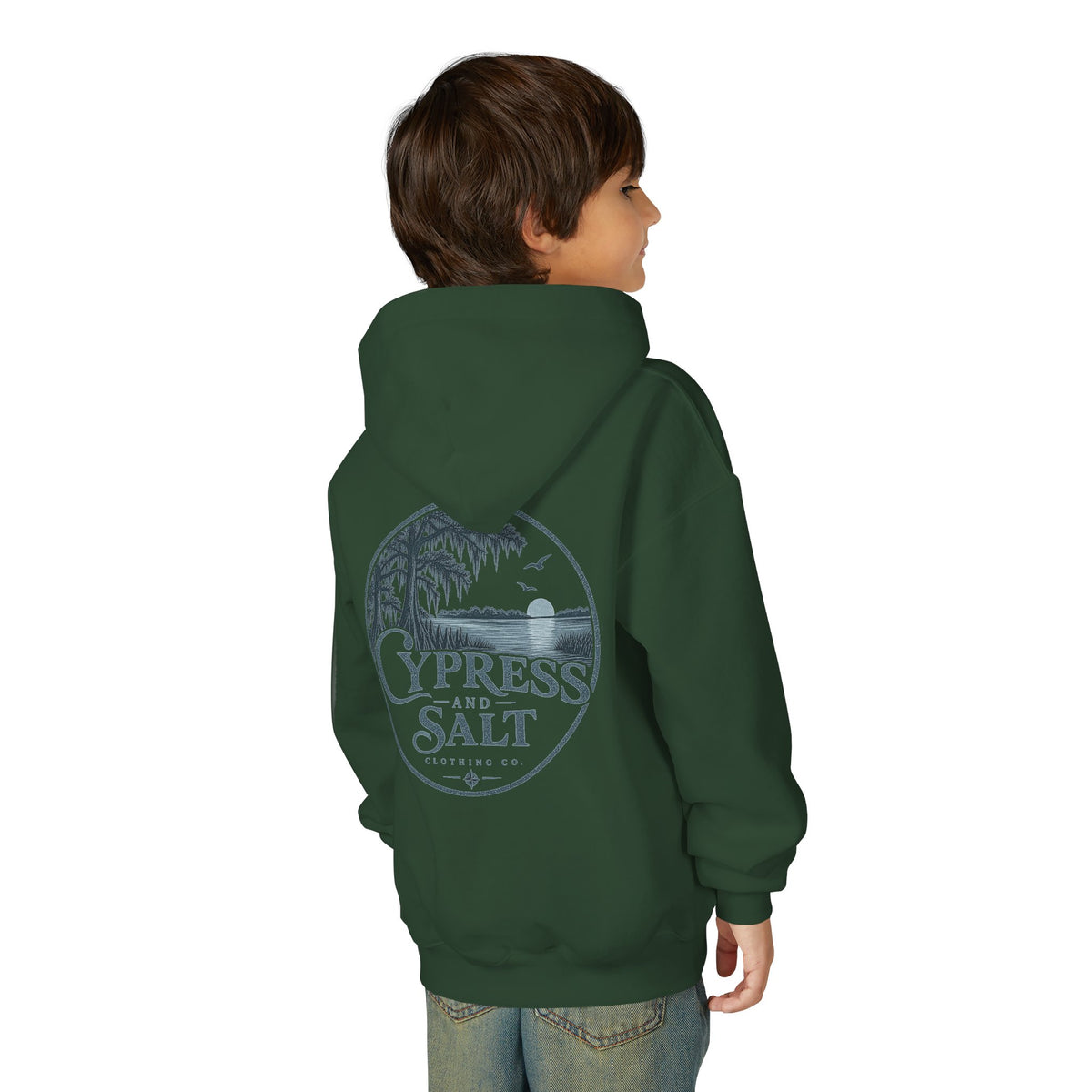 Cypress & Salt Youth Hoodie — Eastern Shore Beach Logo Pullover