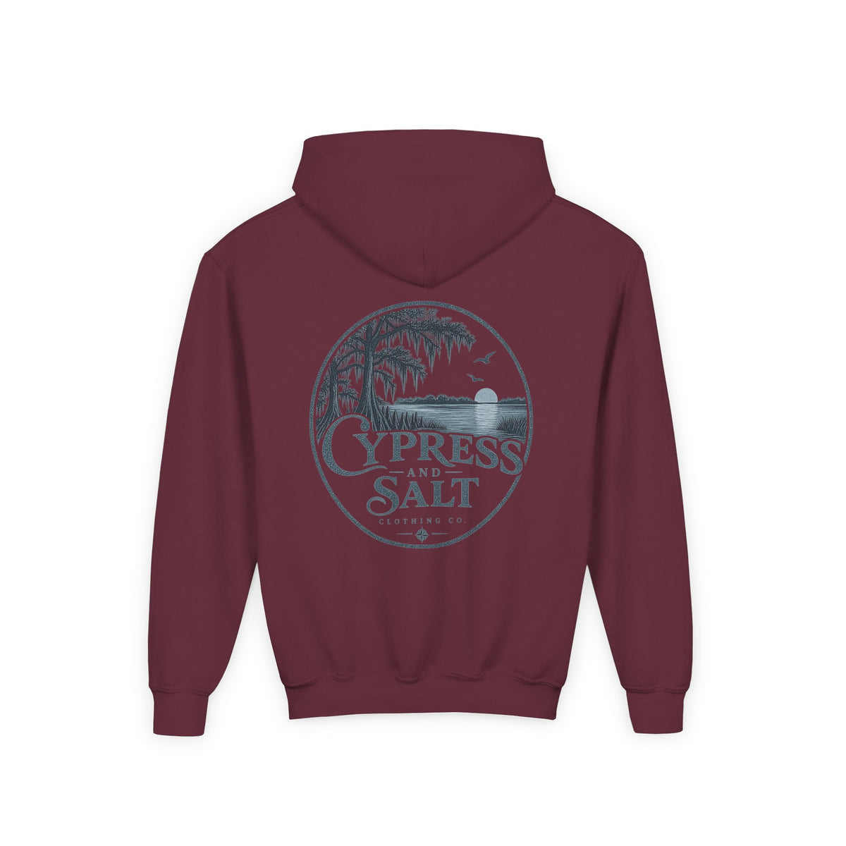 Cypress & Salt Youth Hoodie — Eastern Shore Beach Logo Pullover