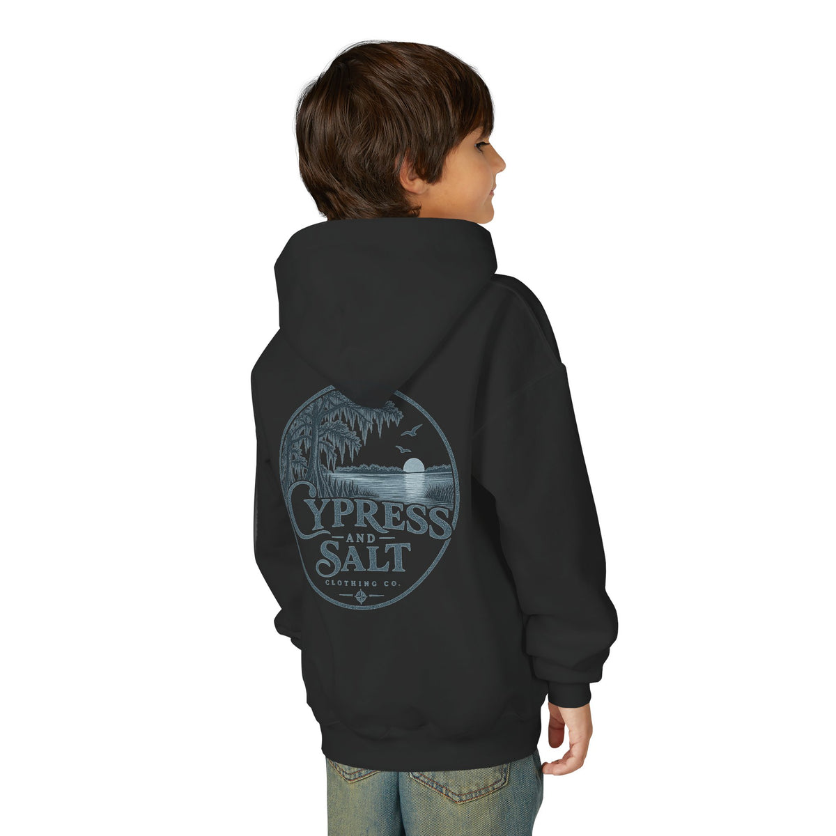 Cypress & Salt Youth Hoodie — Eastern Shore Beach Logo Pullover