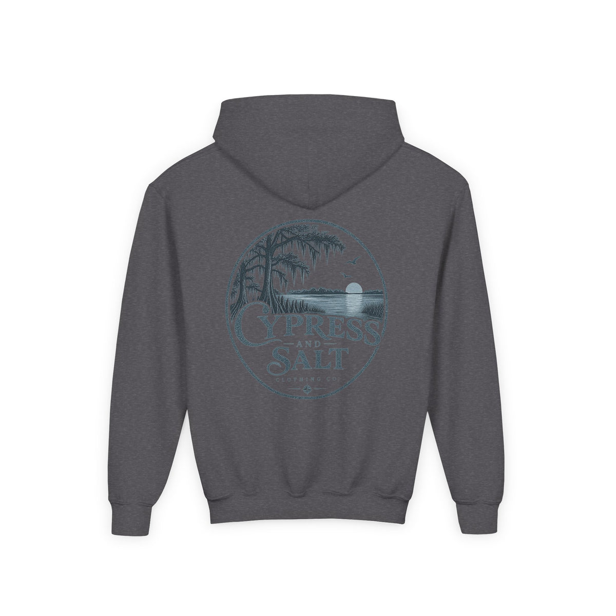 Cypress & Salt Youth Hoodie — Eastern Shore Beach Logo Pullover