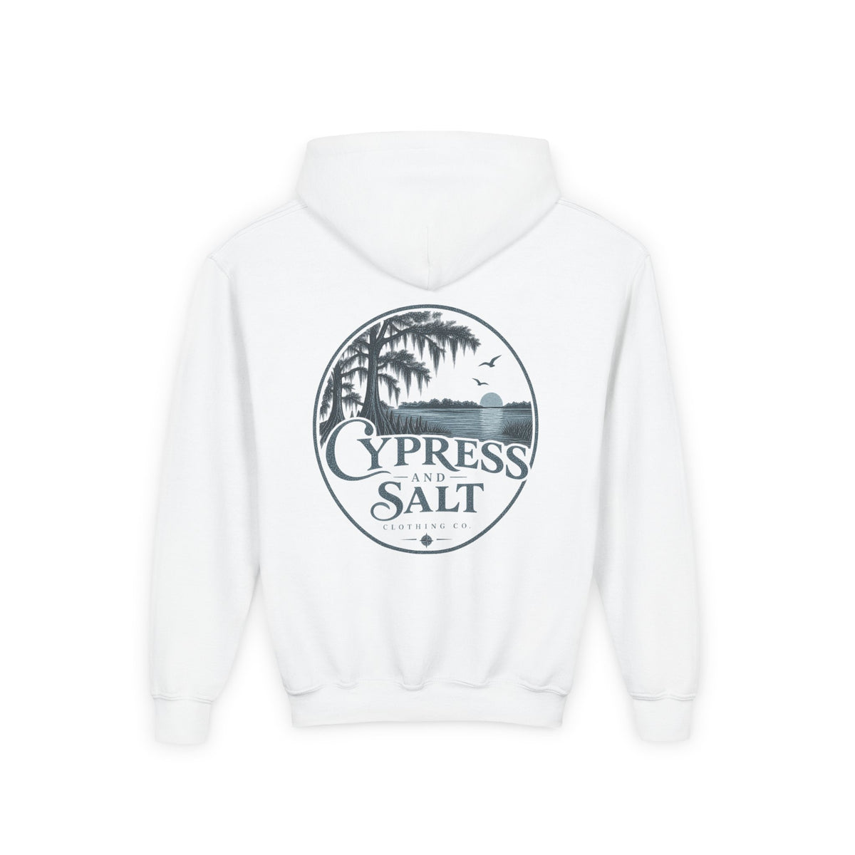 Cypress & Salt Youth Hoodie — Eastern Shore Beach Logo Pullover