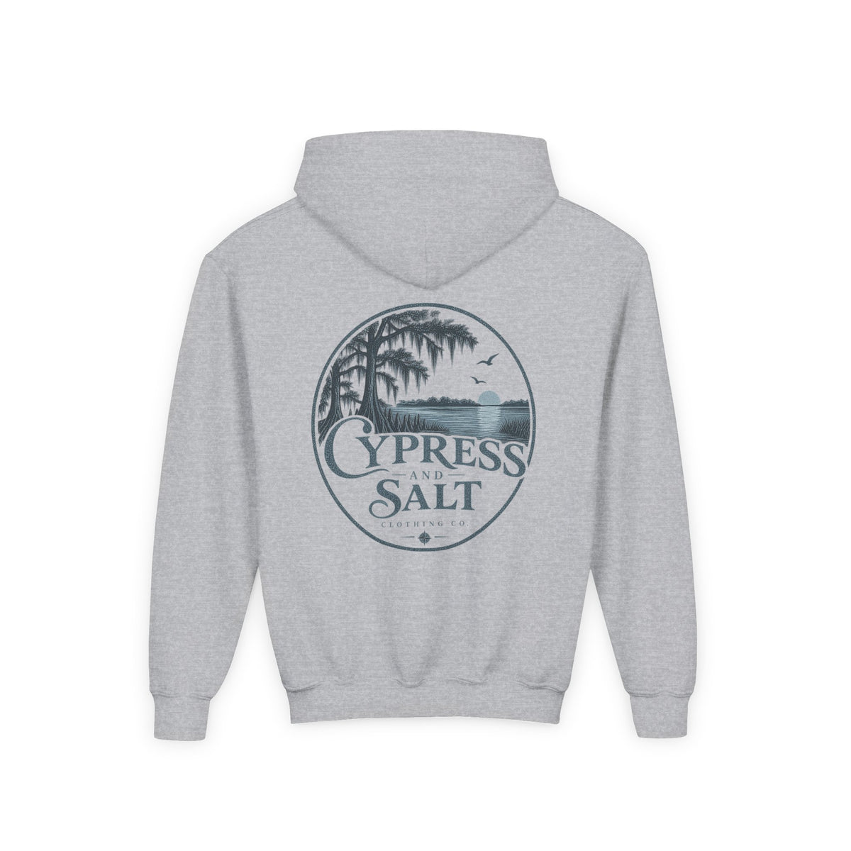 Cypress & Salt Youth Hoodie — Eastern Shore Beach Logo Pullover