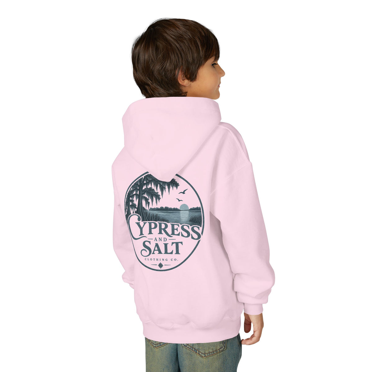 Cypress & Salt Youth Hoodie — Eastern Shore Beach Logo Pullover