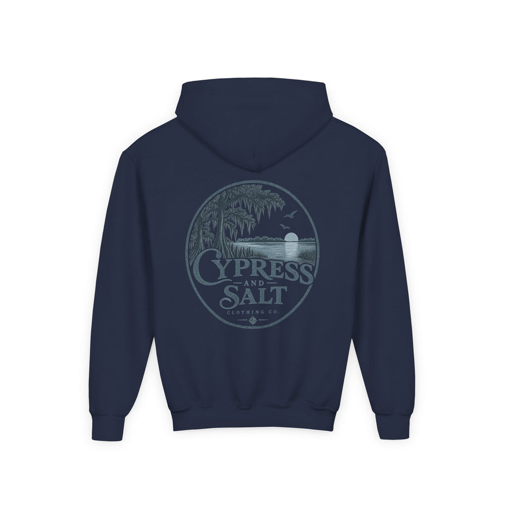 Cypress & Salt Youth Hoodie — Eastern Shore Beach Logo Pullover