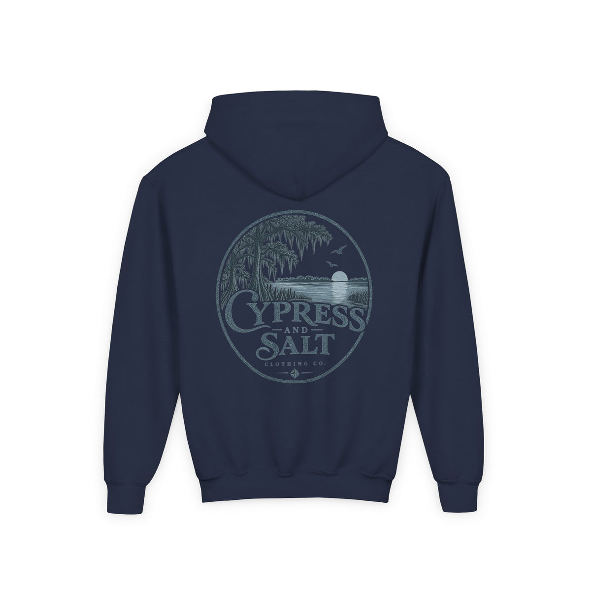 Cypress & Salt Youth Hoodie — Eastern Shore Beach Logo Pullover