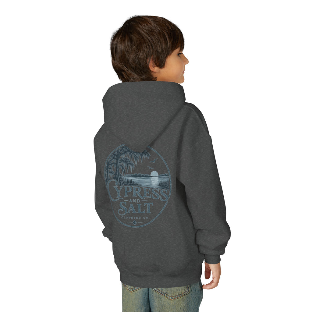Cypress & Salt Youth Hoodie — Eastern Shore Beach Logo Pullover